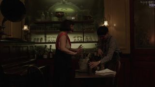 Ana Girardot, Angele Humeau Art Bare, Stripped To The Waist, Nude on Stage in vid 'Foujita'