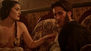 Anna Borchert Stripped To The Waist Hump Movie for 'West of Hell'