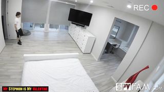 SpyFam Step mummy Ava Addams pokes battered hearted step sonnie on valentines day