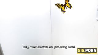 Girl needs homework to be done but first-ever honey has to be scored by stepbrother