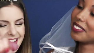 CFNM honies jerkingoff taboo jizz-shotgun in three