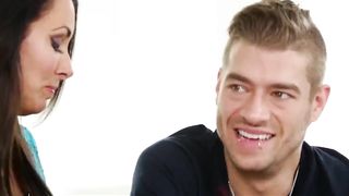 Large Boobies Mommy Caught with Stepson Spunking All Over