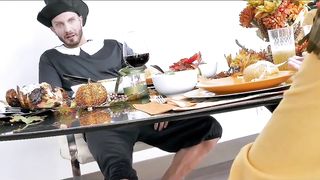 FamilyStrokes - Step Mommy and Daughter-In-Law Thanksgiving Sex Intercourse Festival