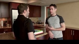 Large-Boobed sandy-haired step mummy is groaning, when riding her kinky step son’s rock stiff pinkish cigar, like wild