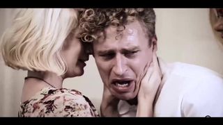 Hot ash-blonde nubile is learning many lovemaking tricks from her step- mother, during their casual three-ways