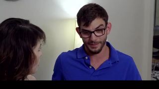 Nasty dude has asked his step- mom to join him and his chick-buddy, when tearing up