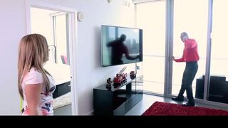 Crimson-Scorching step mother and her step sonny-in-law are having fuck intercourse, when her colleague is waiting for her