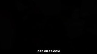 Threesome Family Porn. Tanned teenager chocolate-colored-haired and her lusty step- mommy are sharing a mind-inhaling stud