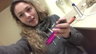 Sexy Blonde Cums while Family is in next Room - Incest Sex video