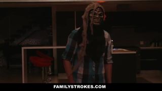FamilyStrokes - Tricked my Slutty Halloween Step Sisters into Fucking - Incest sex