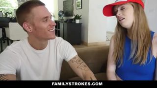 Taboo FamilyStrokes - Nerdy Step Sis Blows Brother for PokemonGO - Incest sex