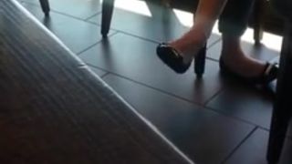 Taboo sex - Candid Feet Classics- April 2015 Black Flats in Coffee Shop (NMW) porn