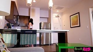 Ultra-Kinky stud enjoys the way his whorish step- sis is deep-inhaling his dude meat, like a pro