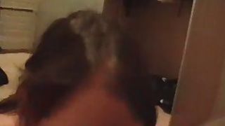 Insane dark haired got down on her knees to blow her step- bro's spunk-pump, until he ejaculates