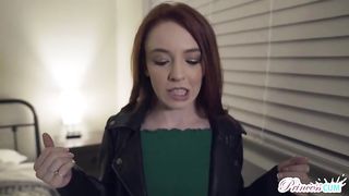 Smallish red-haired, Madi Collins is opening up her gams broad open for her step- bro, Steve