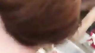 Trampy gal is permanently deep throating her step- step-brother's beef whistle and getting it from the back