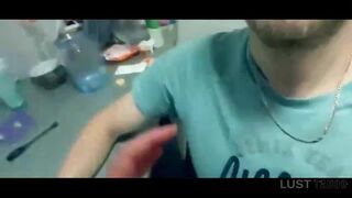 Sultry ash-blonde gave a deep throat to her stepbro and got jizz in throat