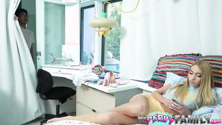 Brother gets step-sister-in-law to have sex while she's scrolling on her phone