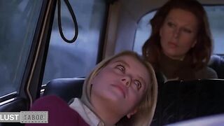 Niece in the Car Seduces to her Uncle by Stroking his Dick with her Foot