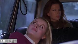 Niece in the Car Seduces to her Uncle by Stroking his Dick with her Foot