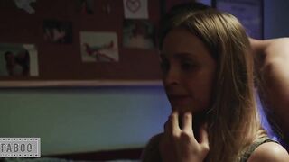 Brother Kisses and Fucks Sister on the bed at home