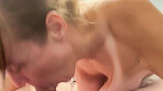 Mother-in-law gives her son-in-law a deep blowjob. Because his wife can't suck.