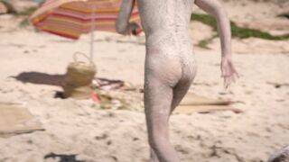 Nuria Mencia stripped to the waist, Nancy Lee, Valeria Del Vecchio nude. Formentera Girl (2018) Public Bareness Outdoors