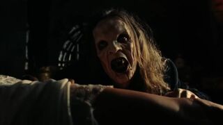 Denice Duff stripped to the waist, Melanie Shatner nude. Bloodstone Subspecies II (1993). Nakedness Horror Scene