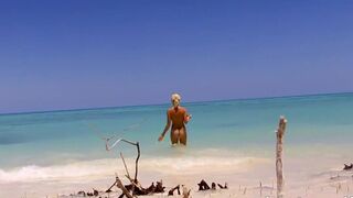 Explicit Nude First-Timer Mummy om the Beach