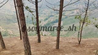 Young hottie gets naughty in an outdoor setting. Shows big tits and rubs her pussy!