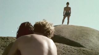 Hot Brunette Sister Seduce Her Brother On The Beach. Classic Incest Scene