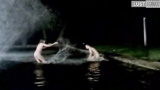 A Teenager and His Older Girlfriend Swim Naked. Short Scene LOW quality