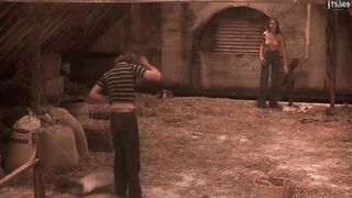 Naked Older Woman and Innocent Young Boy in the Hayloft (Not Sex Scene)