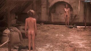 Naked Older Woman and Innocent Young Boy in the Hayloft (Not Sex Scene)