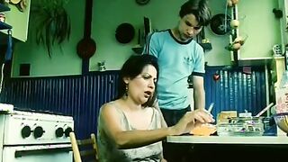 A Young Son Touch a Drunk Mom Tits. Incest Movie Scene