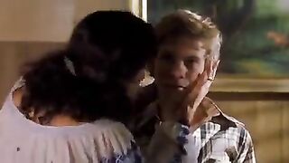 Woman gives the boy to touch her tits