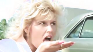 Mistress Jerks Off Her Slave's Cock Outdoors After Lunch