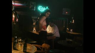 Drunk Teen Girl Exposes Her Small Tits in Front of an Old Man at a Bar. Asta Kamma August