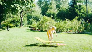 Grandma Sunbathes Naked in the Backyard of the House
