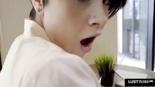 Horny Brother Seduces His Sister, Who Was Glued to the Table, into Sex