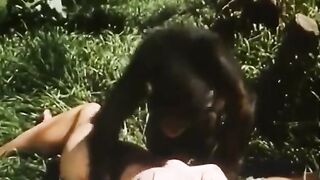 Naked Girl in the Jungle. Monkey and Python Attack