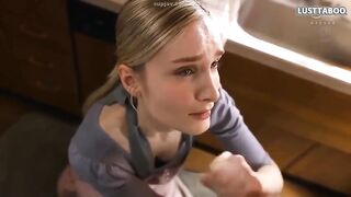 JAV Taboo. Uncensored handjob scene. European cleaning lady and her Japanese owner