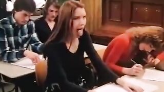 Horny female students masturbate in class in front of the teacher