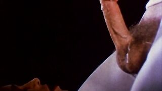 Vintage blowjob slow-motion video. Explicit erotic art. Retro film scene