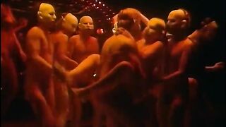 Kinky party. Retro fetish swingers club