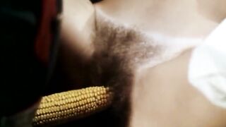 Bandits attacked the village and raped a girl with a corn cob. Retro forced scene