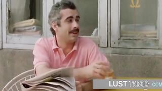 Stepdad was turned on by the young girl's tight ass and fucked her on the washing machine