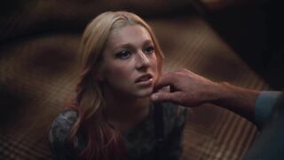 Old man forces a yong blonde woman to have sex