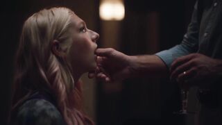 Old man forces a yong blonde woman to have sex