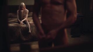 Old man forces a yong blonde woman to have sex